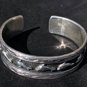 Sterling silver dolphin bracelet